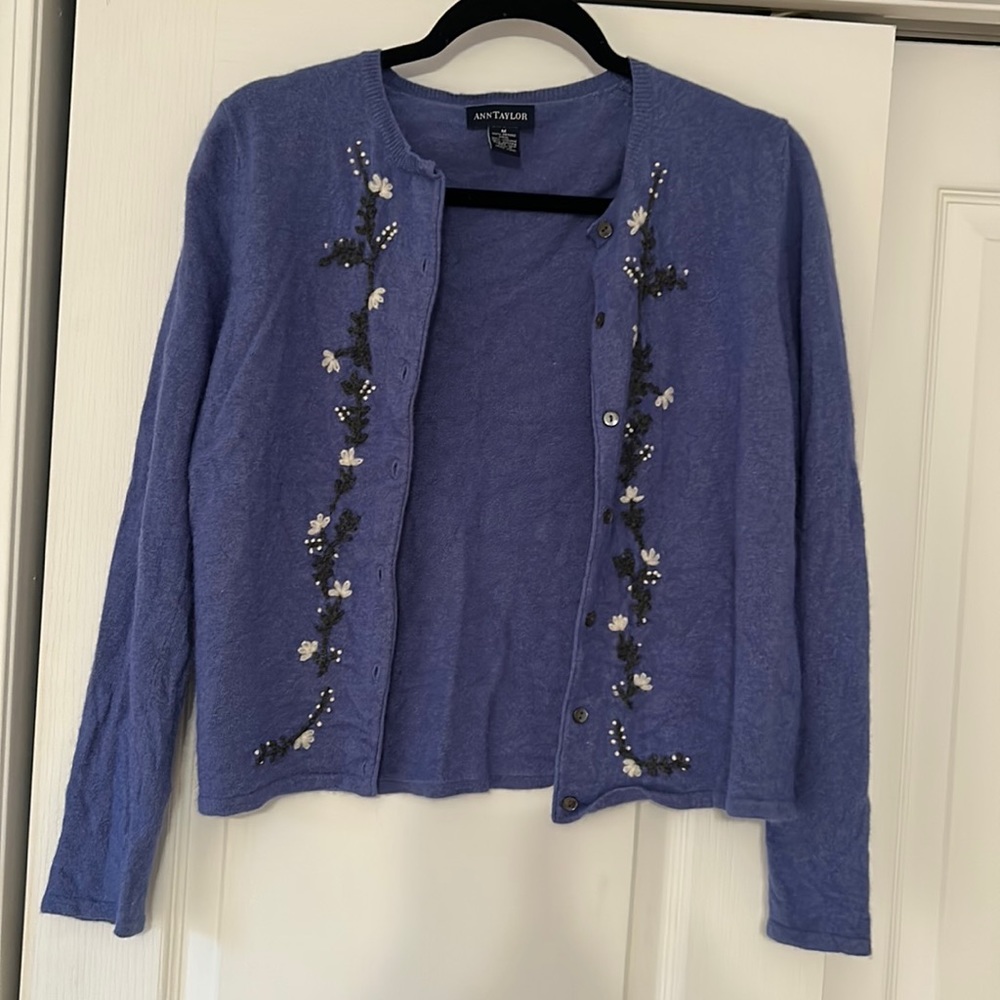 Ann Taylor Embroidered Cardigan